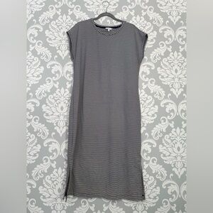 Reitmans Striped Crewneck Midi Dress